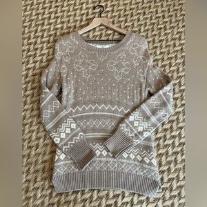 Thakoon Sweater - Women's Medium Tan White - Beige Fair Isle Crewneck